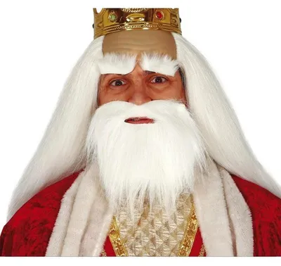 Immagine prodotto di Babbo Natale Barba Costume Rosso Blu Medievale Natale Carnevale Nano Festa Accessorio Fantasia Figura Fiaba Regina Capodanno Avventura Figura Celebrazione Carnevale, Colore: Bianco