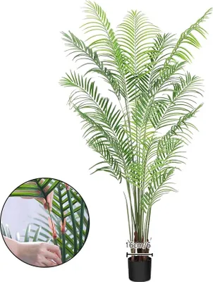 Obrázok produktu pre Umelá palma, 130 cm vysoká, realistický PE materiál, 130 cm
