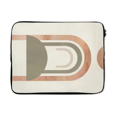Produktbild von MuchoWow® Laptop Hülle 17 Zoll Laptoptasche Design - Rosa - Abstrakt - Zipper - Schutzabdeckung