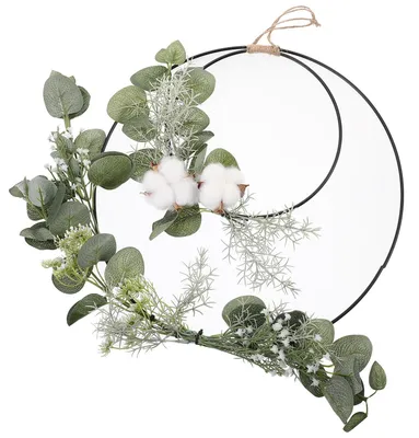 Immagine prodotto di Coroncina decorativa con fiori artificiali e struttura in metallo
