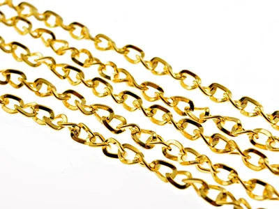 Produktbild von Vintageparts 2 m gedrehte Gliederkette goldfarben 5x3,5 mm