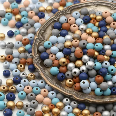 Produktbild von Holzperlen bunt, 600 Stück, 10 mm, für Schmuckherstellung
