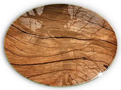 Produktbild von Unterlage für Kerzen Minimalistisch Glas Gummifüße - 40 cm - Holzbrettstruktur