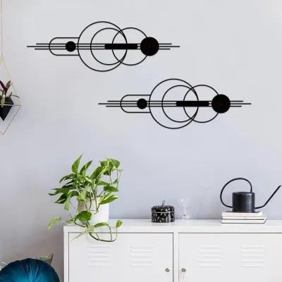 Image de 2 pièces de décoration murale abstraite en métal