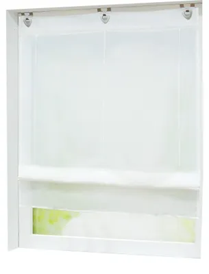 Obrázok produktu pre Priehľadná rolovaná záclona s háčikmi – bez vŕtania – 100 x 130 cm – biela