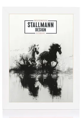 Produktbild von Weißer MDF Bilderrahmen 80x120 cm – 40 mm breite Leiste – mit Kunstglas – moderner Fotorahmen