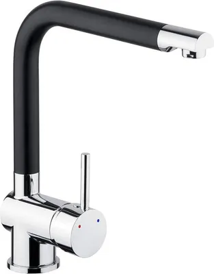 Produktbild von Waschtischarmatur mit Einhebelmischer – hochwertige Messingkonstruktion – schwarz/verchromt – hoher Auslauf/360° schwenkbar / Hochdruckarmatur / Küchenarmatur / SOLS5