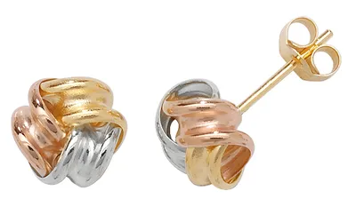 Produktbild von 9 Karat (375) Tricolor Gold Damen - Paar Ohrstecker - 7mm*8mm; TRS14307