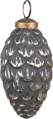 Immagine prodotto di Guaina natalizia Clayre & Eef Ø 6 cm Vetro nero argentato