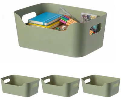 Image de Omgoods - Boîte de 4 organisateurs, pour salle de bain et placards - Vert