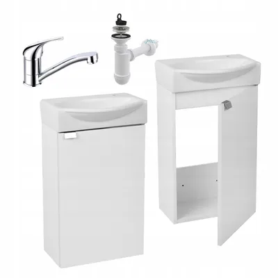 Immagine prodotto di Stamar | Mobile da bagno - con lavabo - 40 cm, Kampo - Rubinetto girevole cromato Siphon