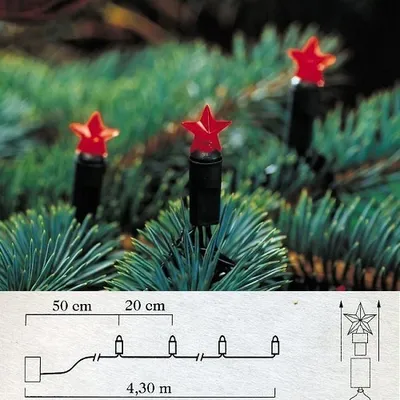 Produktbild von LED Lichterkette 20er Sterne rot Batteriebetrieb innen Konstsmide 1093-550
