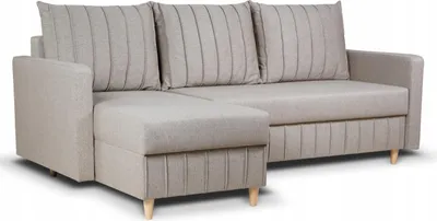 Produktbild von Sofa mit Schlaffunktion - Ecksofa - 224 x 98 x 146 cm - mit Stauraum - Beige - Couchgarnitur - Modernes Design - CANNY
