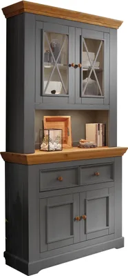 Zdjęcie produktu dla Buffet >WZ-0133< (BxHxT: 109x214x42 cm) in grau - 109x214x42 (BxHxT)