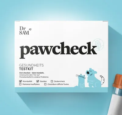 Produktbild von Dr. SAM Pawcheck Wurmtest für Haustiere – Nachweis von Wurmbefall und Prüfung der Wurmkur-Notwendigkeit
