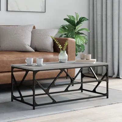 Produktbild von "Rabatt" Couchtisch modern - Wohnzimmertisch - Einfache Montage - Grau Sonoma 100x50x40 cm Holzwerkstoff - Kaffeetisch CC22881