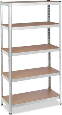 Produktbild von Relaxdays Schwerlastregal verzinkt, Traglast 875kg, 180x90x40 cm, 5 Böden, zum Stecken, Stahl, Lagerregal Keller, silber