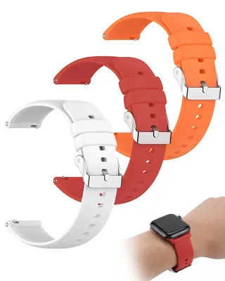Produktbild von 3 Silikon-Ersatzarmbänder, 22 mm, mit Schnellverschluss, für Smartwatches