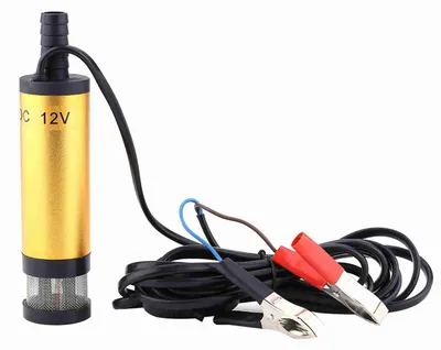 Imagen del producto de Bomba sumergible de acero inoxidable para agua, diésel, aceite, queroseno, herramienta de repostaje (12 V DC, color dorado)