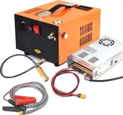 Obrázek produktu pro Přenosný vzduchový kompresor PCP, duální napájení, tlak 4500 psi, oranžový