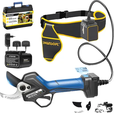 Produktbild von Elektrische Baumschneider, 1150 W Leistung, Schnittdurchmesser 0-45 mm, bürstenloser Motor, PRU45 plus blau, zwei Batterien