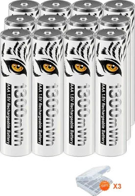 Image de Accumulateur AAA, 1,5V, 1300mWh, applications multiples, 12pcs pile AAA