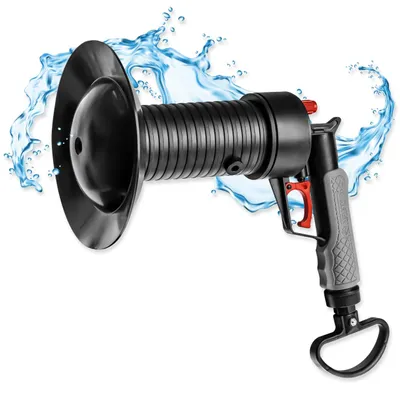 Produktbild von WALTER Pressluft-Rohrreiniger | WC-Pumpe, Pömpel | 4 Gummiadapter für WC, Bad & Küche | Luftdruck-Rohrreinigungspumpe für umweltfreundliche Abflussreinigung ohne Chemikalien | Perfekt für Hausgebrauch