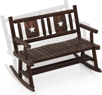 Produktbild von KOMFOTTEU Gartenbank, Schaukelbank wetterfest, 2 Sitzer Sitzbank mit Rücklehne, Parkbank Holzbank bis 320 kg belastbar, 111 x 85 x 89 cm,