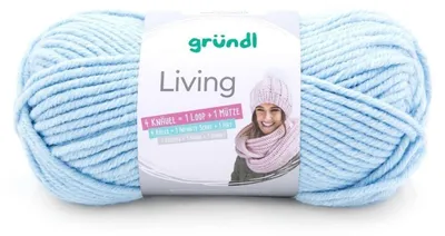 Produktbild von Gründl Wolle Living, 100 gr., tolle Schal- und Mützenwolle,  80 % Polyacryl/20% Polyamid bleu (06)