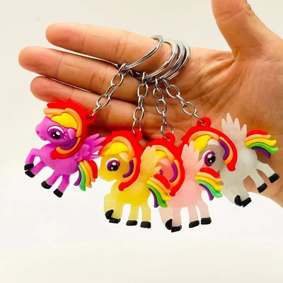 Productafbeelding van Go Go Gadget – Sleutelhanger – Sleutelhoes – Eenhoorn – Siliconen – Regenboog – Sleutelhanger – 5 x 5 cm – Paars