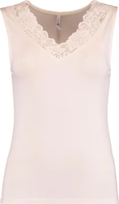 Produktbild von Ärmelloses Shirt mit Spitzeneinsatz und V-Ausschnitt | S