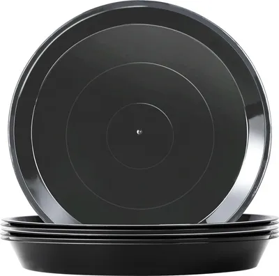 Produktbild von 6 Stück Blumentopf Untersetzer, Untersetzer für Blumentöpfe, Kunststoff Blumenuntersetzer für Innen- und Außenpflanzen - 32cm/Schwarz