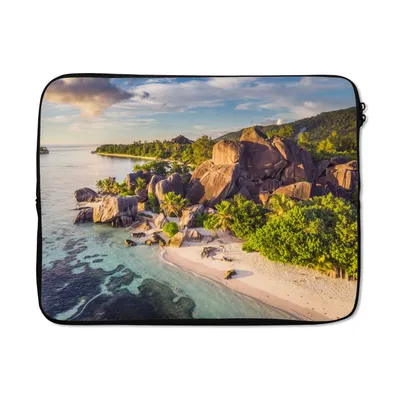 Produktbild von MuchoWow® Laptop Hülle 15 Zoll Strand - Steine - Pflanzen Laptoptasche - Laptoptasche - Sleeve - Rundum-Schutz