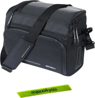 Image de Sacoche de guidon Basil Move 7-8 litres noir avec bande réfléchissante maxxi4you