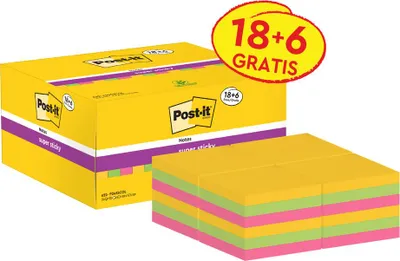 Immagine prodotto di Post-it 622P24SC Post-it Haftnotizen, foglietti super adesivi, 47,6 x 47,6 mm, 18+6