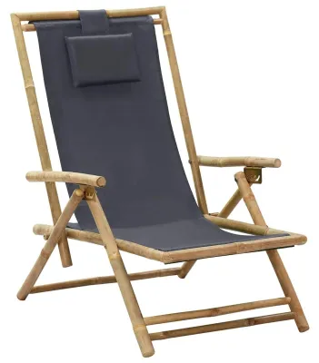 Productafbeelding van Bamboe Relaxstoel met Comfortabele Zitting en Massagestof