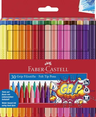 Produktbild von Faber-Castell Grip Colour Marker-Set - 30 Filzstifte