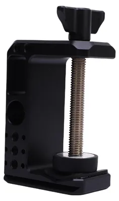 Zdjęcie produktu dla Aluminiowy uchwyt do aparatu fotograficznego typu „C-Clamp” z otworami mocującymi 1/4 i 3/8 cala, przeznaczony do fotografii, z podstawą szybkiego montażu 38 mm do statywów i statywów oświetleniowych