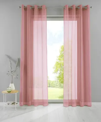 Produktbild von 2er Set Ösengardinen HxB 280x140 cm Altrosa Transparent »Basel« Gardine Bleiband Store Vorhang, 20332TR2