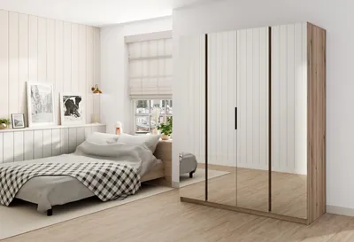 Productafbeelding van AX LIVING Nehir garderobekast, 200 cm, eikenhout "Evoke", met 4 spiegels