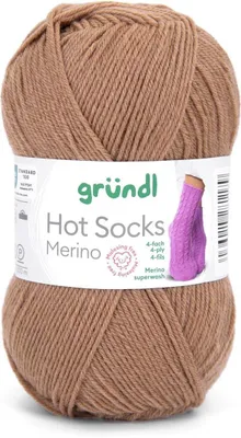 Produktbild von Gründl Hot Socks Merino 50 g/200 m 4-fädig uni 75 % Schurwolle(Merino) /25% Polyamid 23 camel