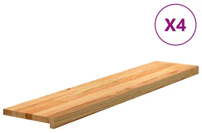 Immagine prodotto di vidaXL Gradini per scale 4 pz. Marrone chiaro 120x30x2 cm in legno massiccio di quercia