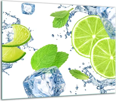 Produktbild von Herdabdeckplatten Glaskeramikkochfeld-Abdeckung Spritzschutz Glas 60x52cm Obst Weiß
