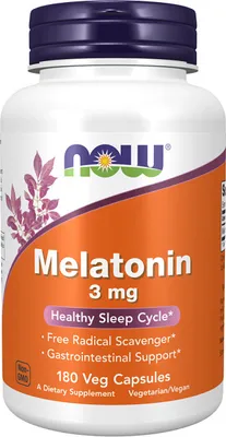 Produktbild von Melatonin 3 mg Gesunder Schlaf 180 Veg Kapseln Now Foods