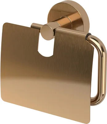 Produktbild von Haceka Kosmos toiletrolhouder met klep 14,3x5x12,9cm geborsteld koper