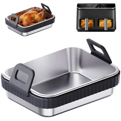 Produktbild von Airfryer Auflaufform Edelstahl mit Silikongriff BPA frei