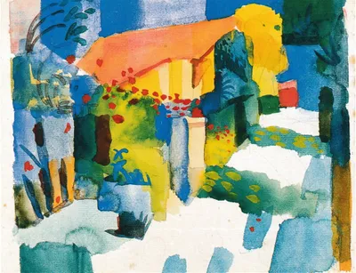 Produktbild von Kunstkarte August Macke "Haus im Garten"