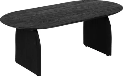 Zdjęcie produktu dla Stolik kawowy Isana owalny czarny drewniany do salonu nowoczesny z drewna mango 120x60 cm
