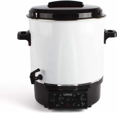 Immagine prodotto di Sterilizzatore elettrico per barattoli LIVOO DOM334, 27 L, 1800 W, Ø 35 cm, termostato regolabile e timer, vasca in acciaio smaltato