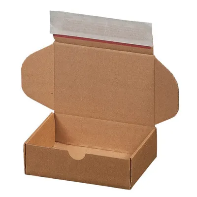 Produktbild von 20x Versandkarton 140x101x43mm MODULBOX 1 mit Selbstklebeverschluss & Aufreißfaden braun
